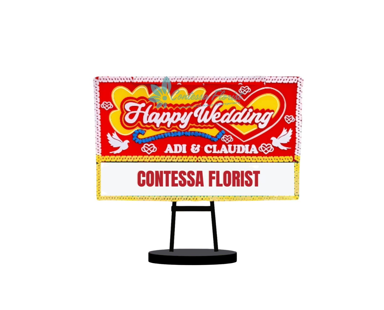 Bunga Papan Happy Wedding Murah