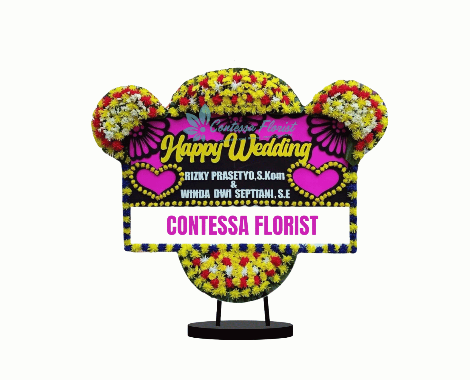 Bunga Papan Happy Wedding Premium