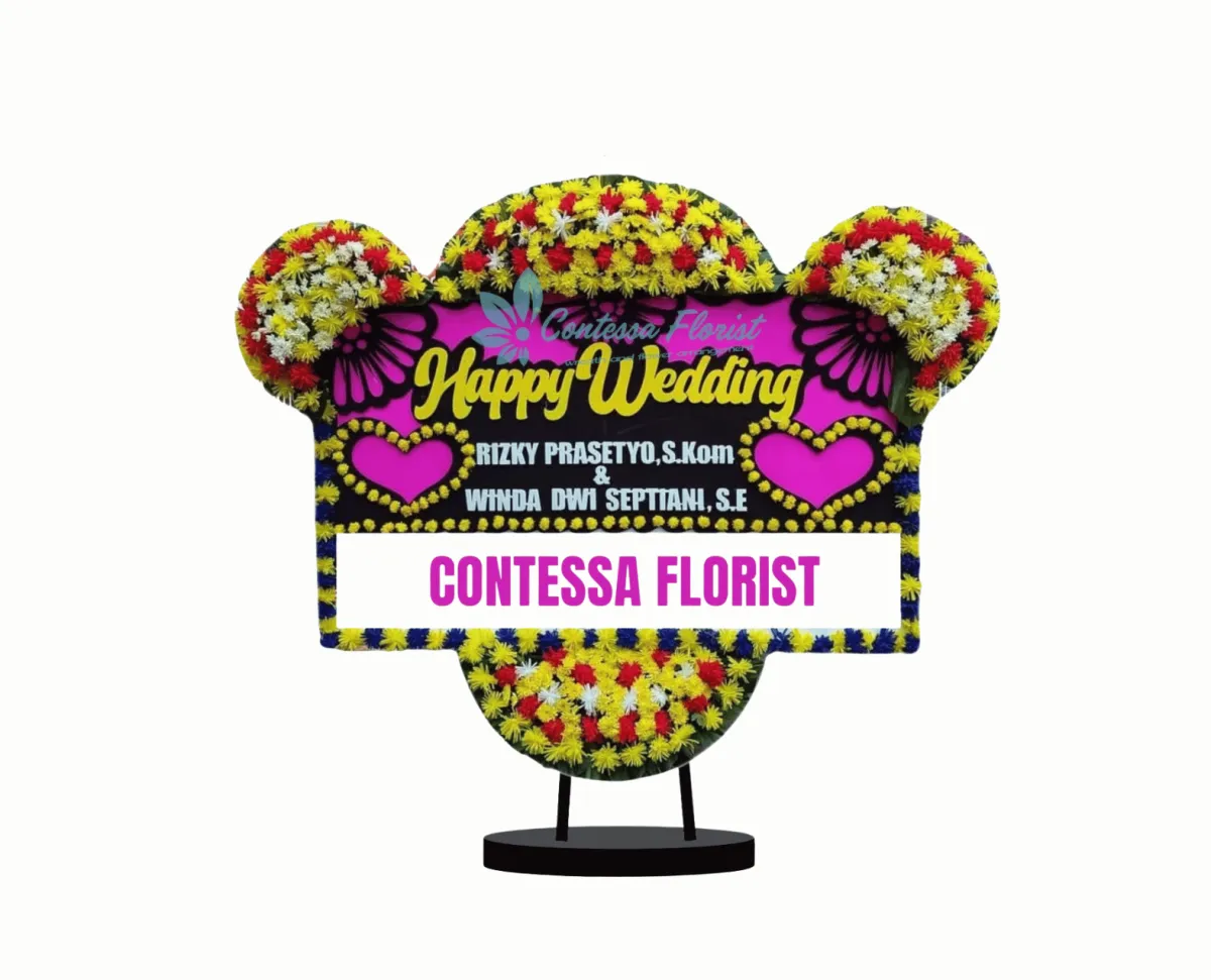 Bunga Papan Happy Wedding Premium