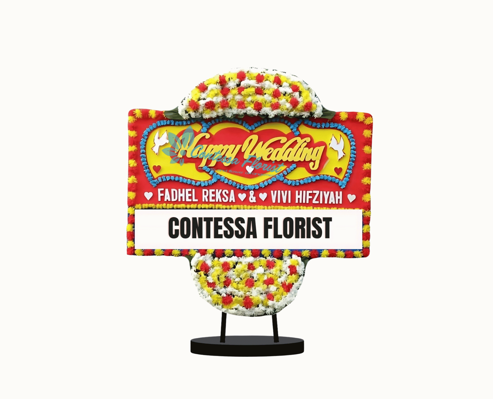 Bunga Papan Happy Wedding Murah & Elegan