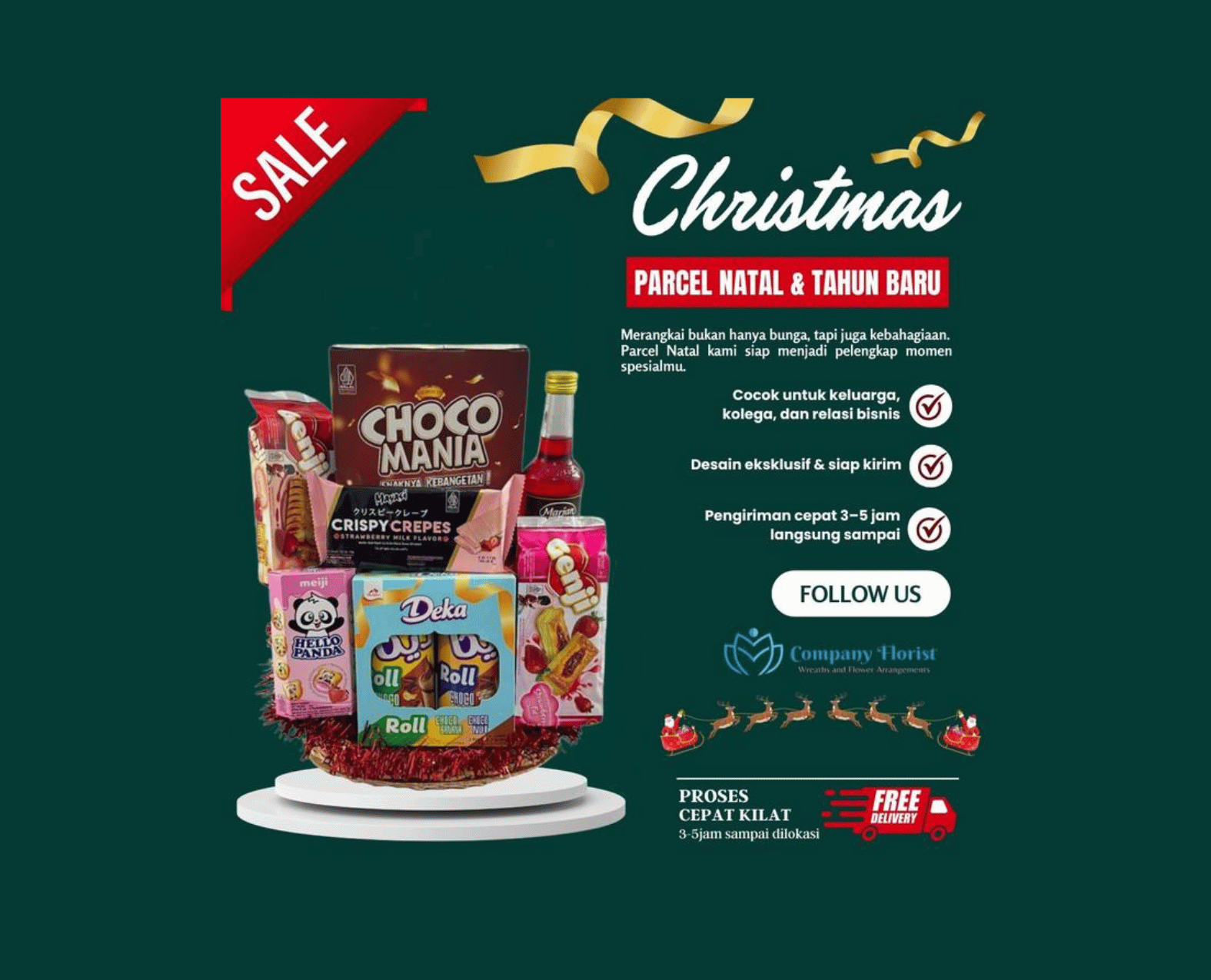 Parcel Natal Premium Coklat & Kue